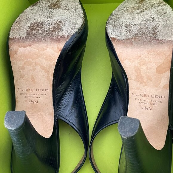 Max Studio Xalt Black Slingback Open Toe Heels - Picture 9 of 11
